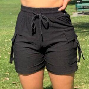 OTOS Women's Multi Pockets Shorts Cargo Drawstring Stretchy Workwear Blk Various